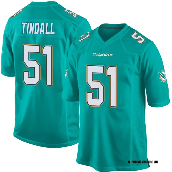 Men's Channing Tindall Miami Dolphins Game Aqua Team Color Jersey