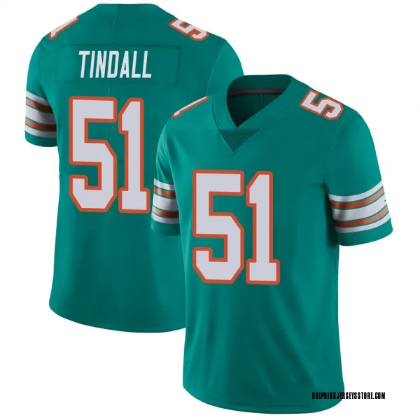 Men's Channing Tindall Miami Dolphins Limited Aqua Alternate Vapor Untouchable Jersey