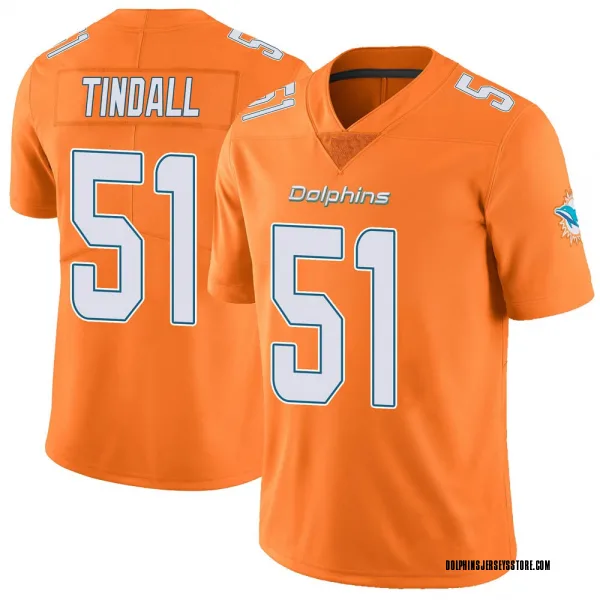 Men's Channing Tindall Miami Dolphins Limited Orange Color Rush Jersey