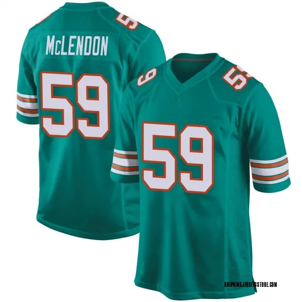 Men's Derrick McLendon Miami Dolphins Game Aqua Alternate Jersey