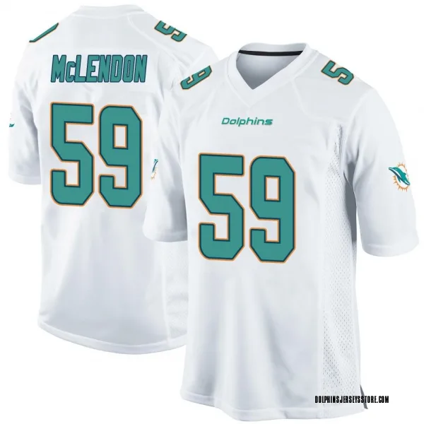 Men's Derrick McLendon Miami Dolphins Game White Jersey