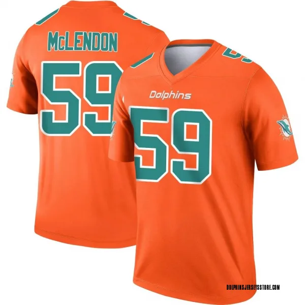 Men's Derrick McLendon Miami Dolphins Legend Orange Inverted Jersey