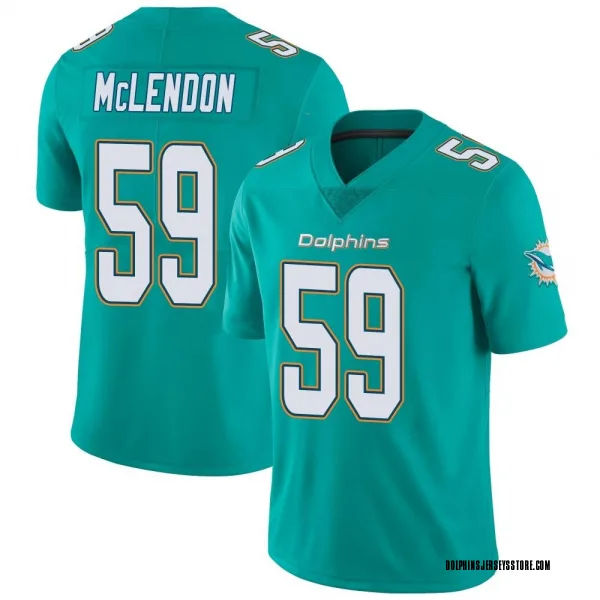 Men's Derrick McLendon Miami Dolphins Limited Aqua Team Color Vapor Untouchable Jersey