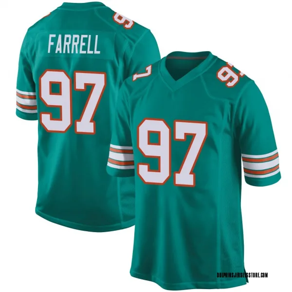 Men's Neil Farrell Miami Dolphins Game Aqua Alternate Jersey