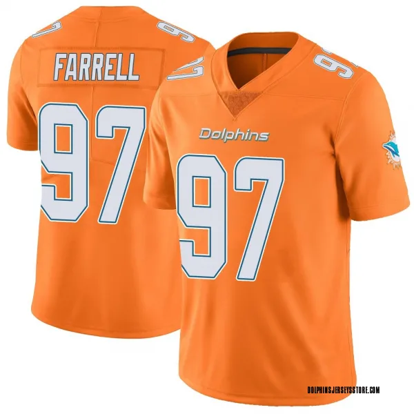 Men's Neil Farrell Miami Dolphins Limited Orange Color Rush Jersey