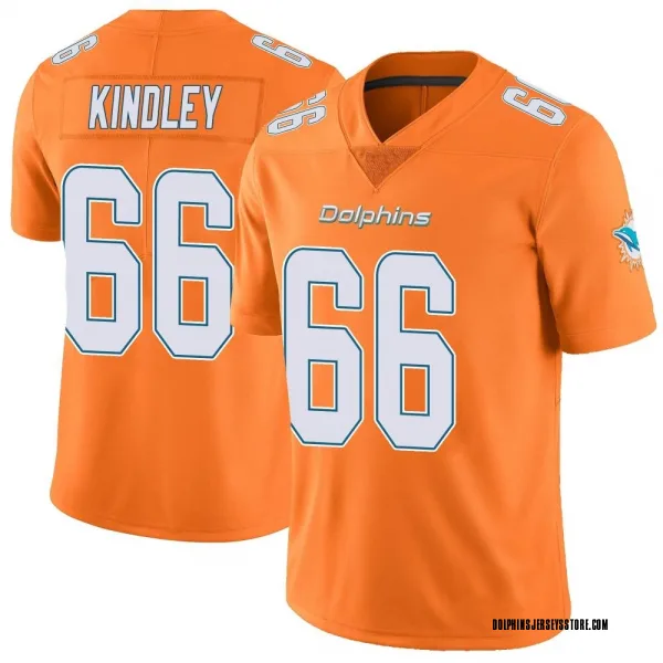 Men's Solomon Kindley Miami Dolphins Limited Orange Color Rush Jersey