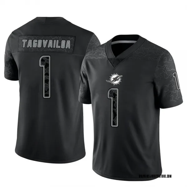 Men's Tua Tagovailoa Miami Dolphins Limited Black Reflective Jersey