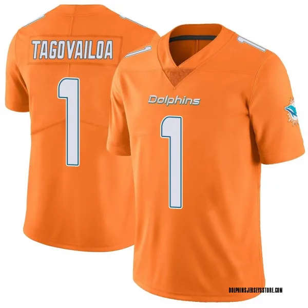 Men's Tua Tagovailoa Miami Dolphins Limited Orange Color Rush Jersey