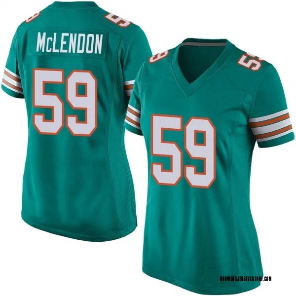 Women's Derrick McLendon Miami Dolphins Game Aqua Alternate Jersey
