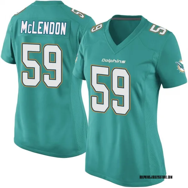Women's Derrick McLendon Miami Dolphins Game Aqua Team Color Jersey
