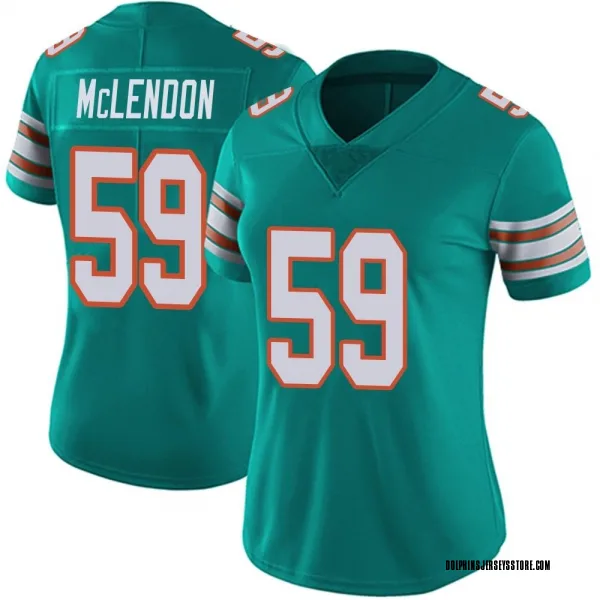 Women's Derrick McLendon Miami Dolphins Limited Aqua Alternate Vapor Untouchable Jersey