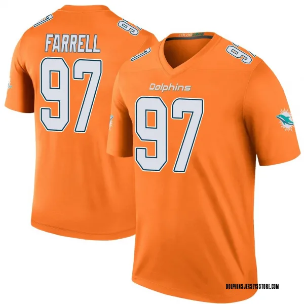 Youth Neil Farrell Miami Dolphins Legend Orange Color Rush Jersey