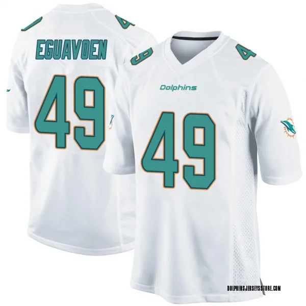 Youth Sam Eguavoen Miami Dolphins Game White Jersey