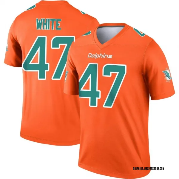 Youth ZaQuandre White Miami Dolphins Legend Orange Inverted Jersey